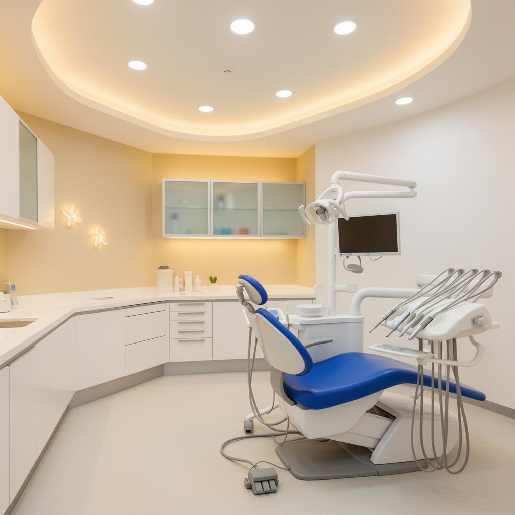 Interior da clínica Aube Odontologia